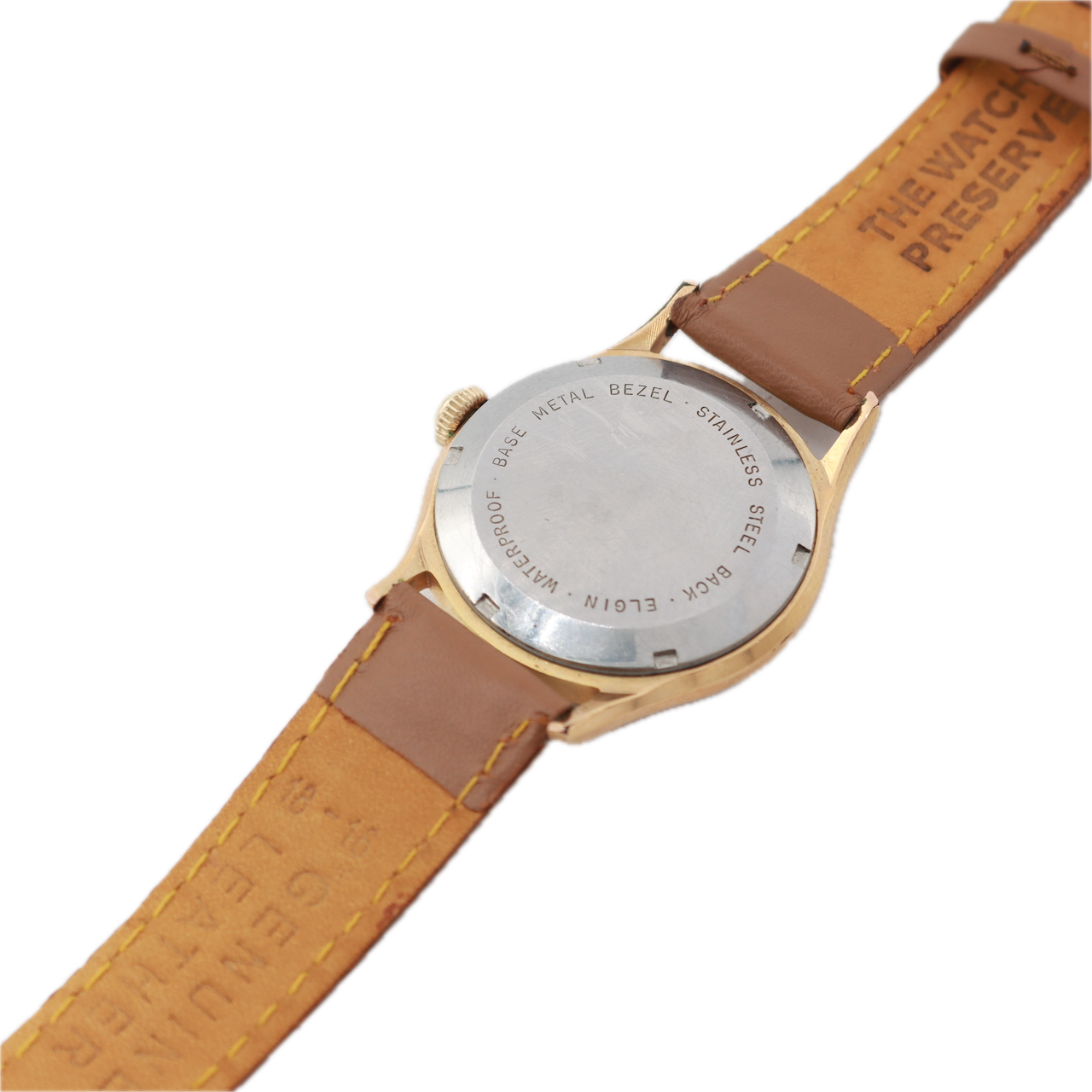 Vintage Elgin 6941 Sunburst Dial Men's Mechanical Wristwatch 823 Swiss Gold Tone