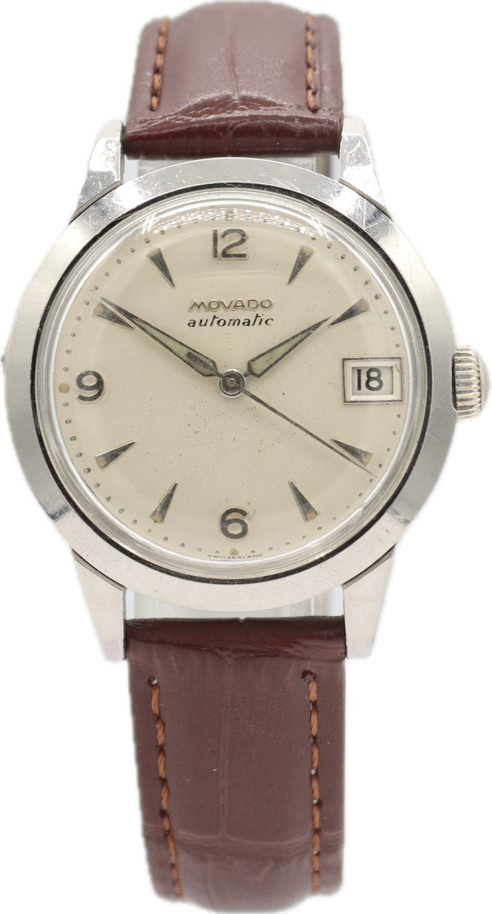 Vintage Movado 16259 Date Men's Bumper Automatic Wristwatch 224A Steel Borgel