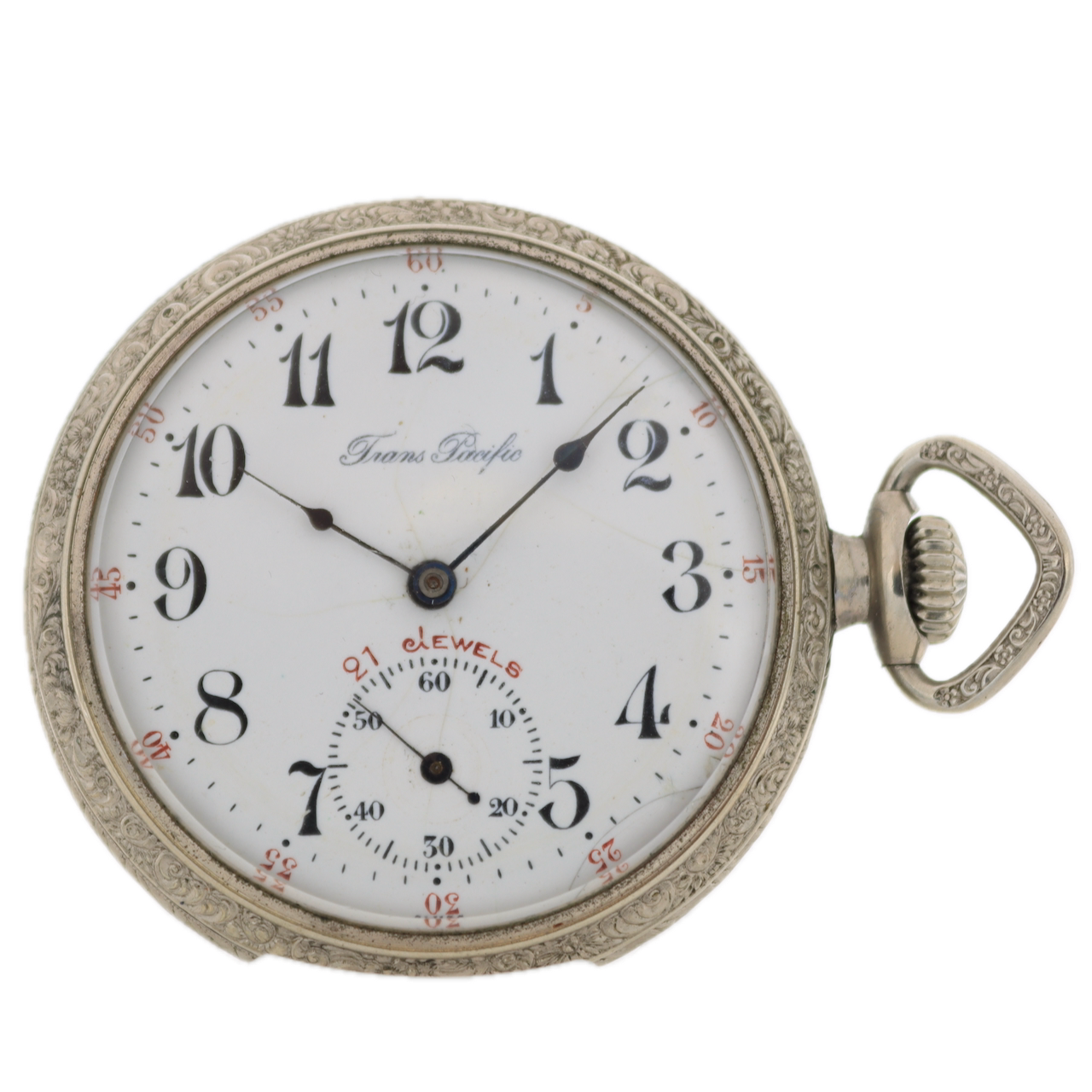 Antique 16s Trans Pacific Langendorf WC 21 J Mechanical Pocket Watch Silverode