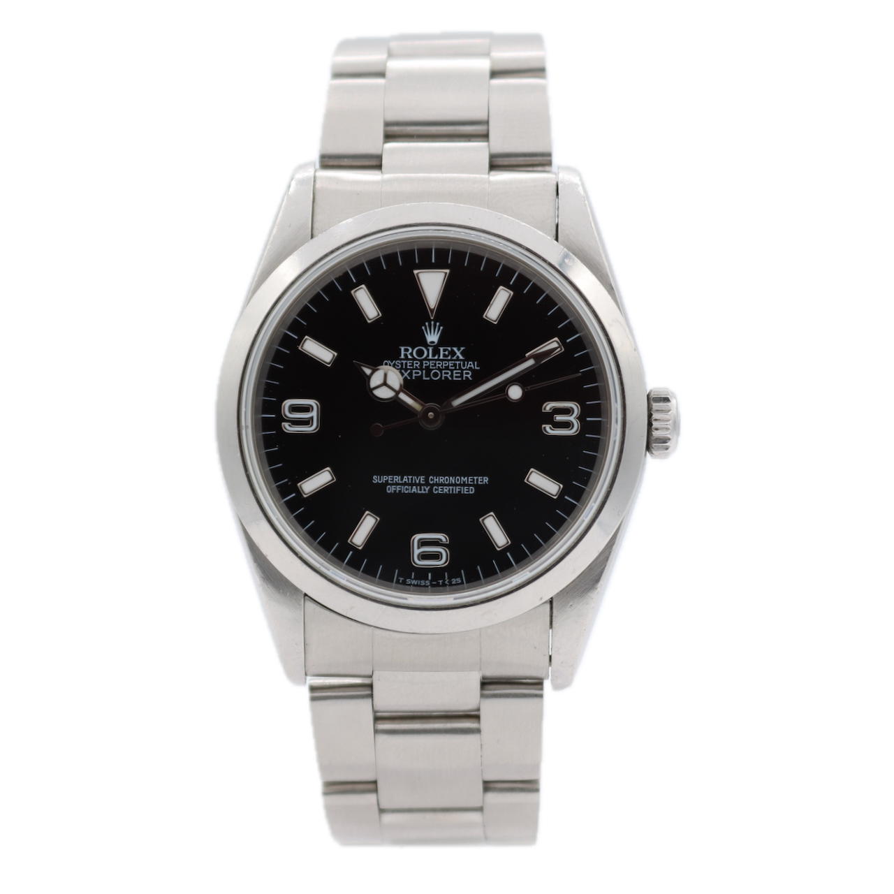 35mm 1996 Rolex 14270 Explorer I Black Men's Automatic Wristwatch Swiss Steel