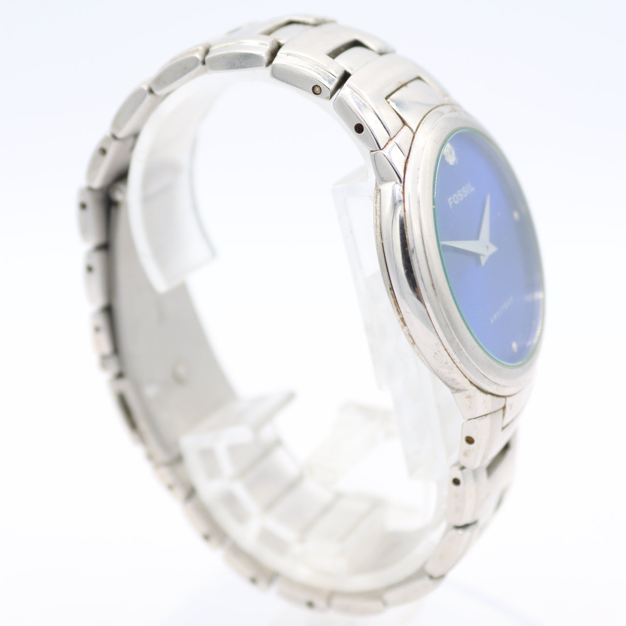 Vintage Fossil FS-3004 Diamond Blue Arkitekt Men's Quartz Wristwatch Steel
