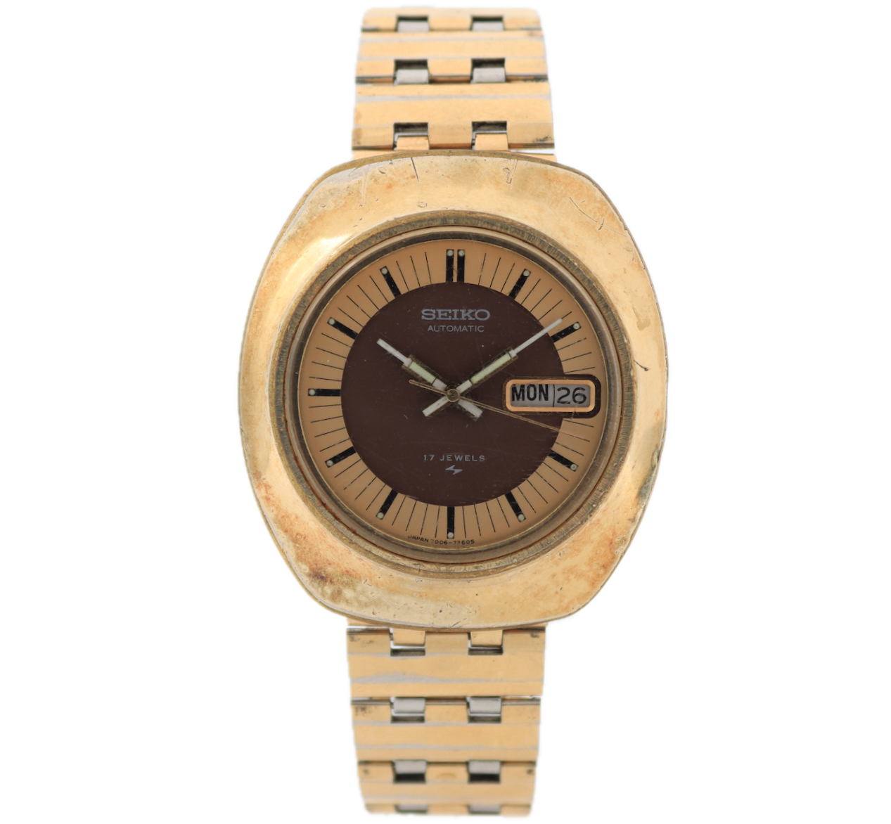 Vintage Seiko 7006-7139 Chocolate Dial Men's Automatic Wristwatch 7006 Japan