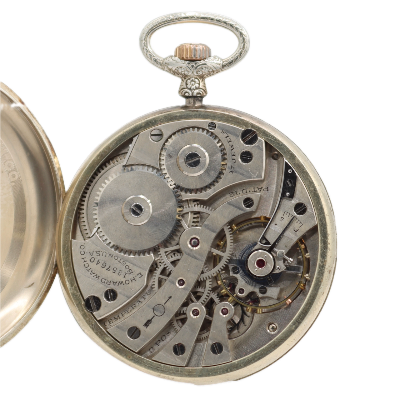 Antique Howard Roman Dial Pinstripe Mechanical Pocket Watch Series 7 14k GF