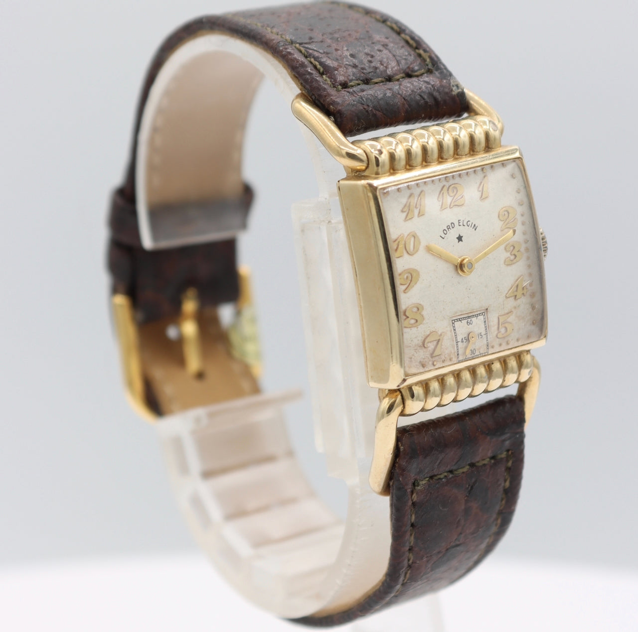 Vintage Lord Elgin 3525 Flex Lugs Men's Mechanical Wristwatch 599 Gold Filled