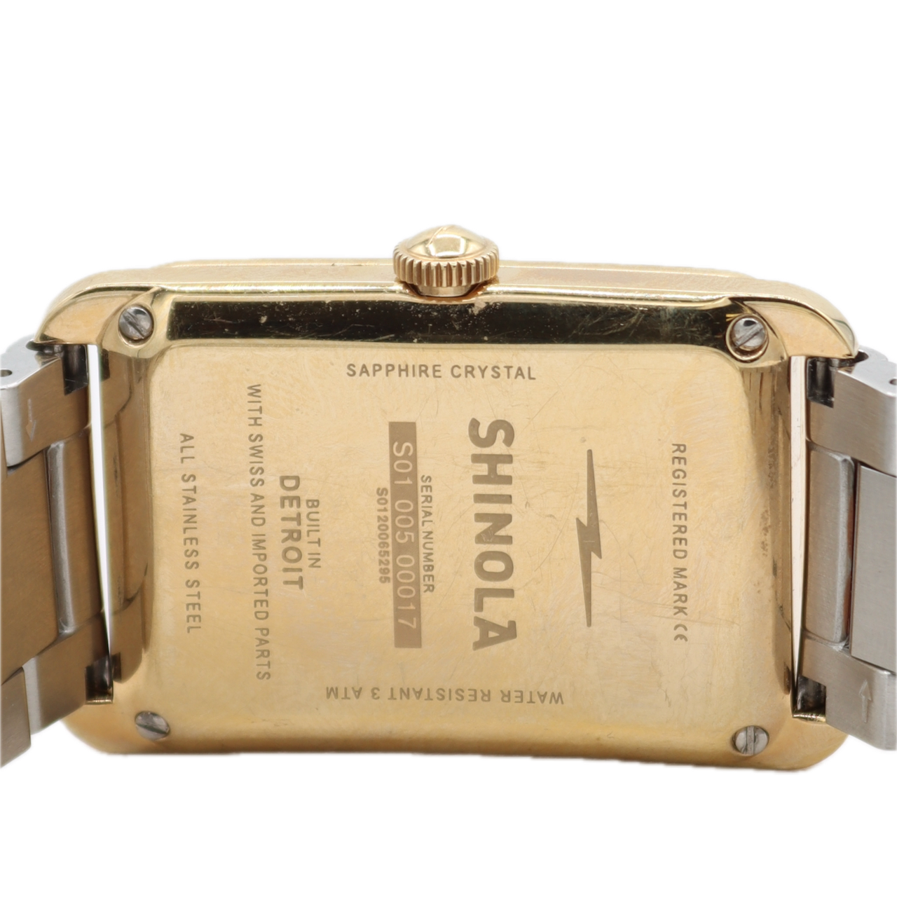 24mm Shinola Muldowney Ladies Quartz Wristwatch USA Stainless Steel Two Tone