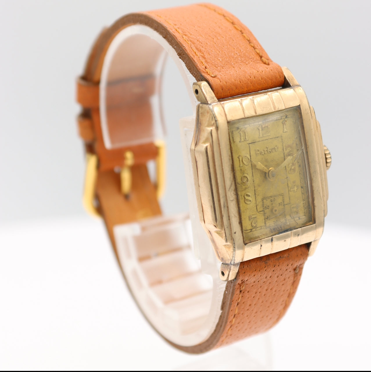 Vintage Parker Men's Mechanical Wristwatch 10S36W 10k Gold Filled Art Deco