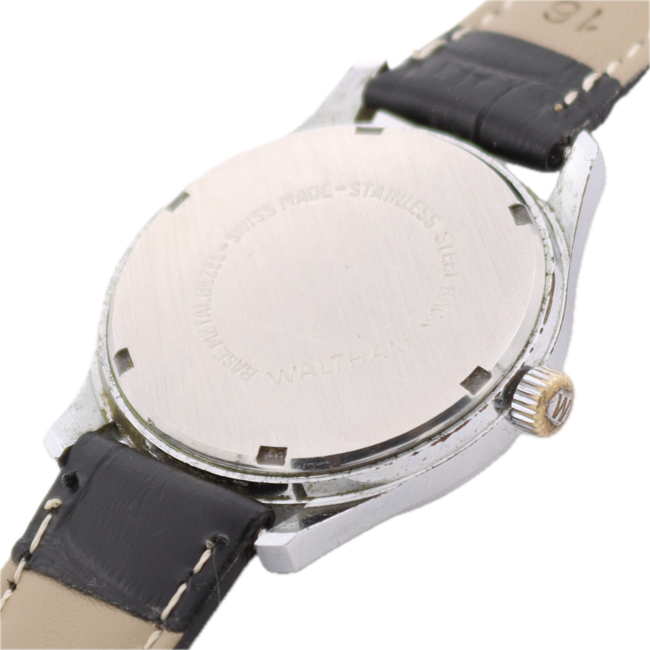 Vintage 34mm Waltham Men's Mechanical Wristwatch SET 140-1A E4 Chrome Plated 17J