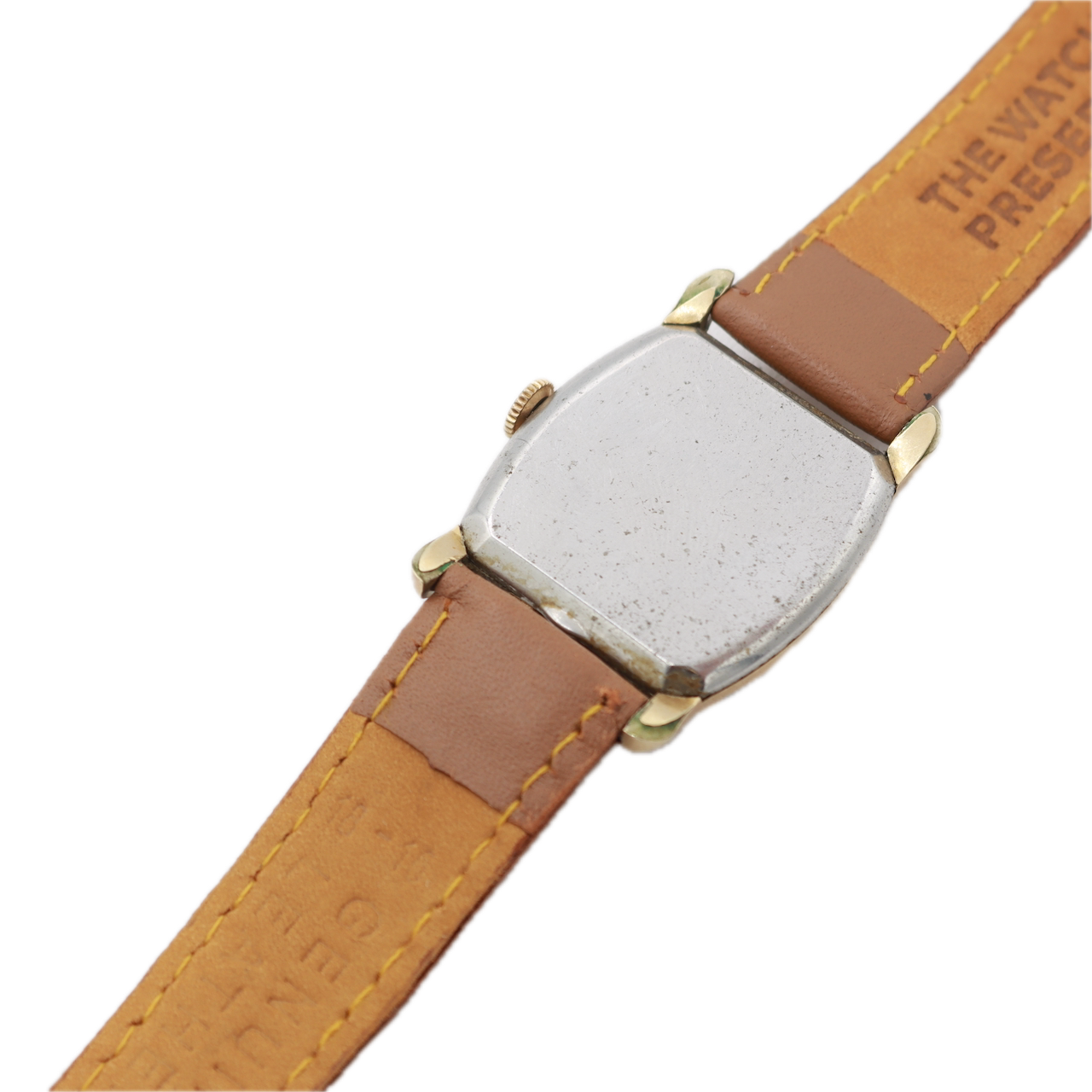 Vintage Elgin 6732 Deco Style Men's Mechanical Wristwatch 554 Steel & 10k RGP