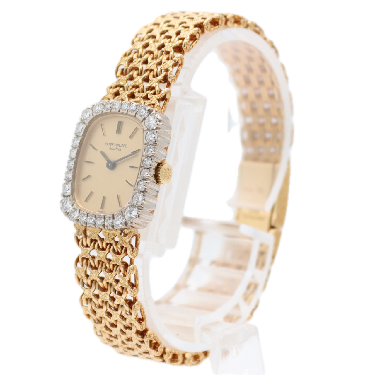 Vintage Patek Philippe 4102-2 Ellipse Ladies Mechanical Wristwatch 18k Gold