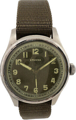 Vintage Eterna Military 17 Jewel Men Bumper Automatic Wristwatch 833 Swiss Steel