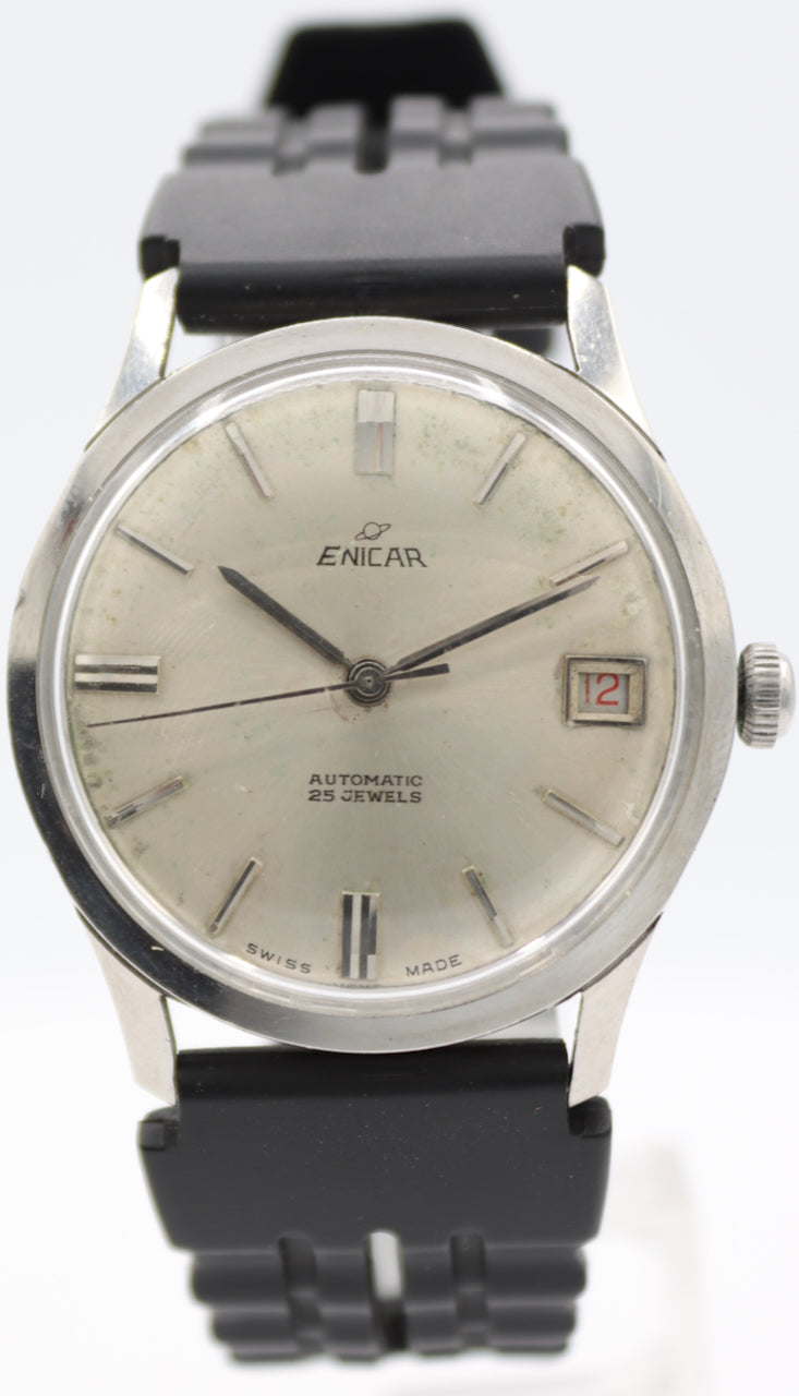Vintage 34.5mm Enicar 125/007 Ultrasonic Men's Automatic Wristwatch Steel