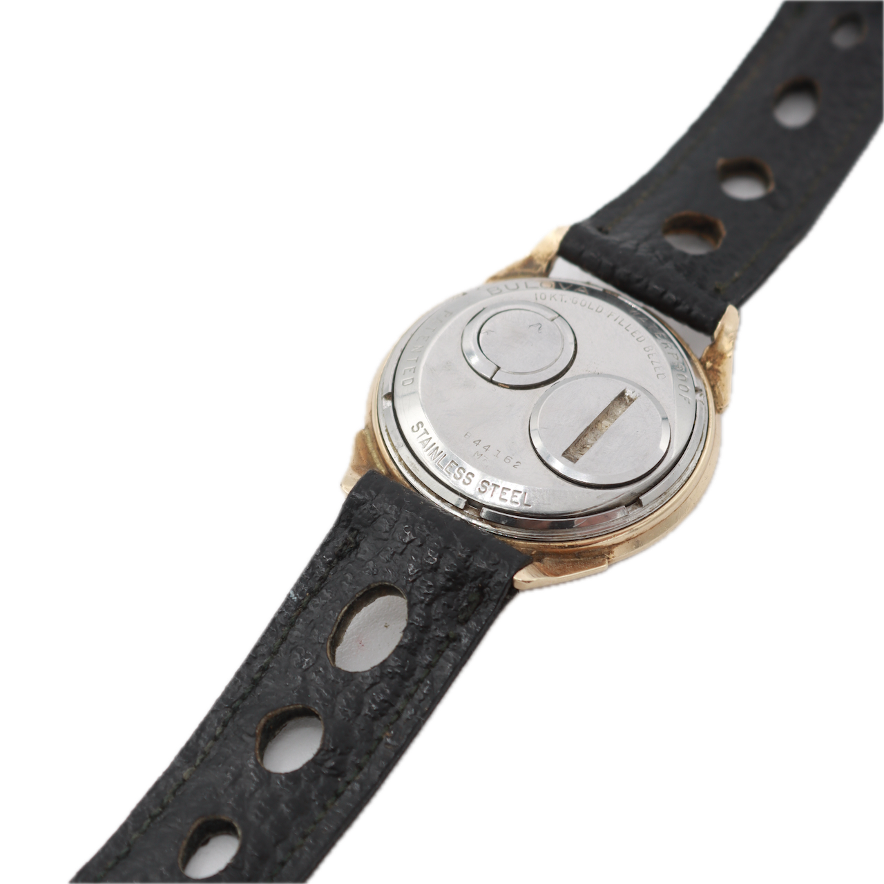 Vintage Accutron Sunburst Dial Men's Tuning Fork Wristwatch 214 Steel & 10k GF