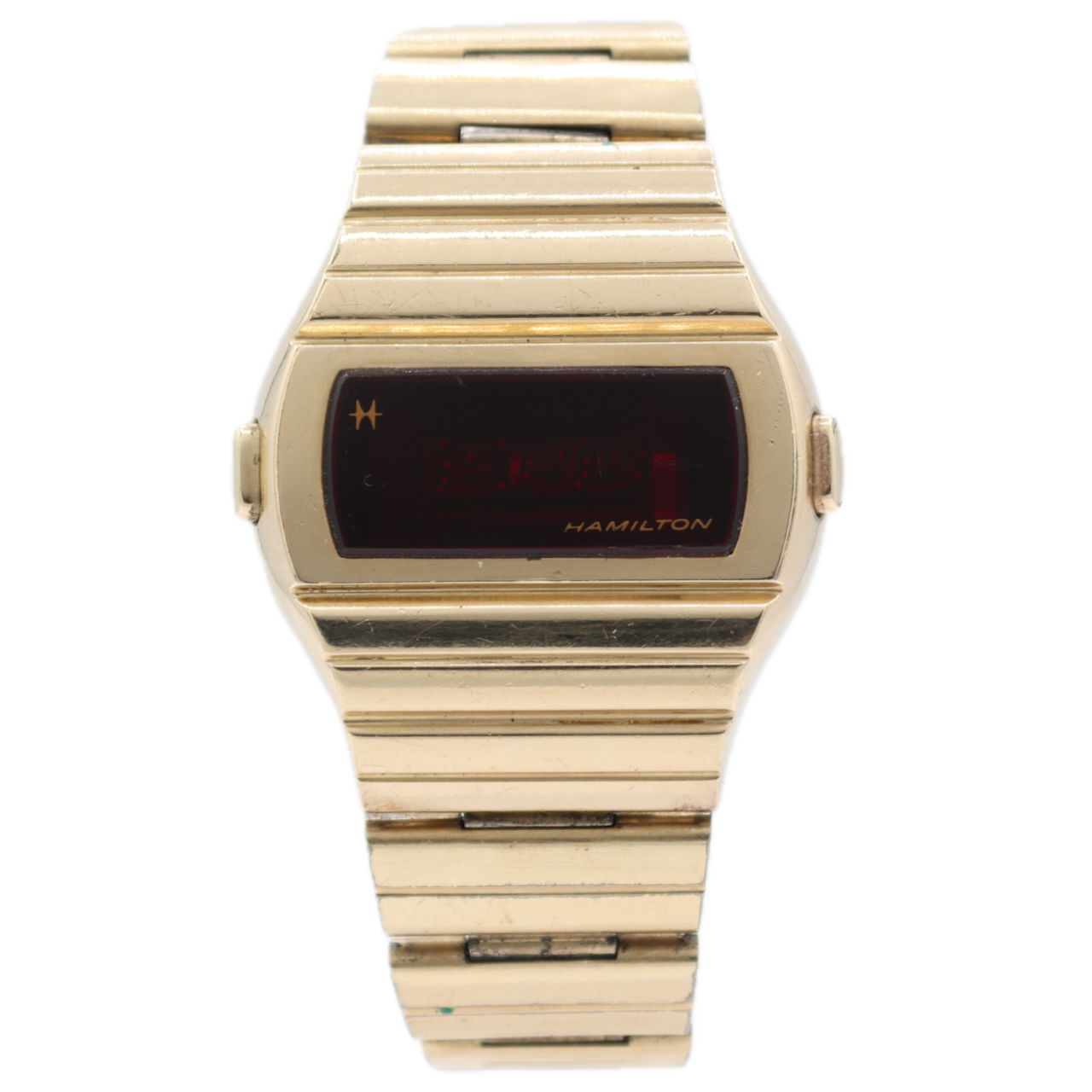Vintage 41mm Hamilton Digital Men's Digital LED Wristwatch 955 USA 10k RGP