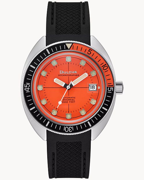 41mm Bulova 96B350 Oceanographer Orange Men's Automatic Wristwatch Devil Diver