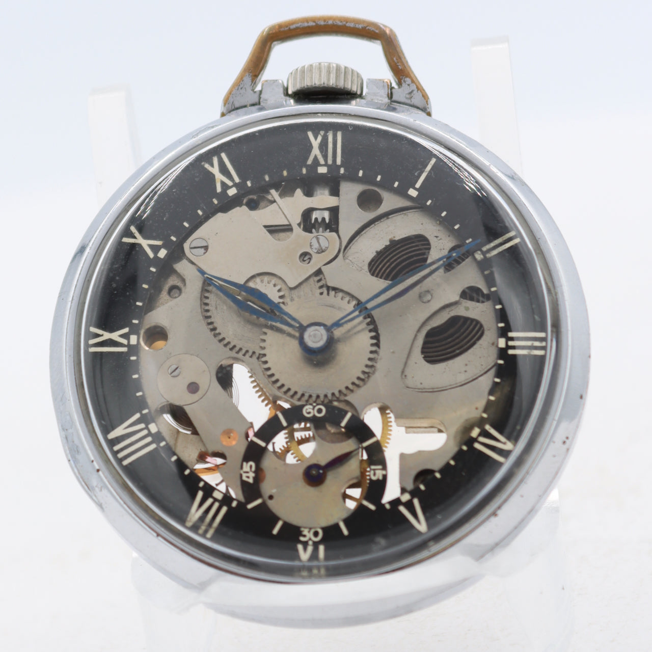 Vintage 16s Girard Perregaux Skeleton Shell Oil MechanicalPocket Watch Steel