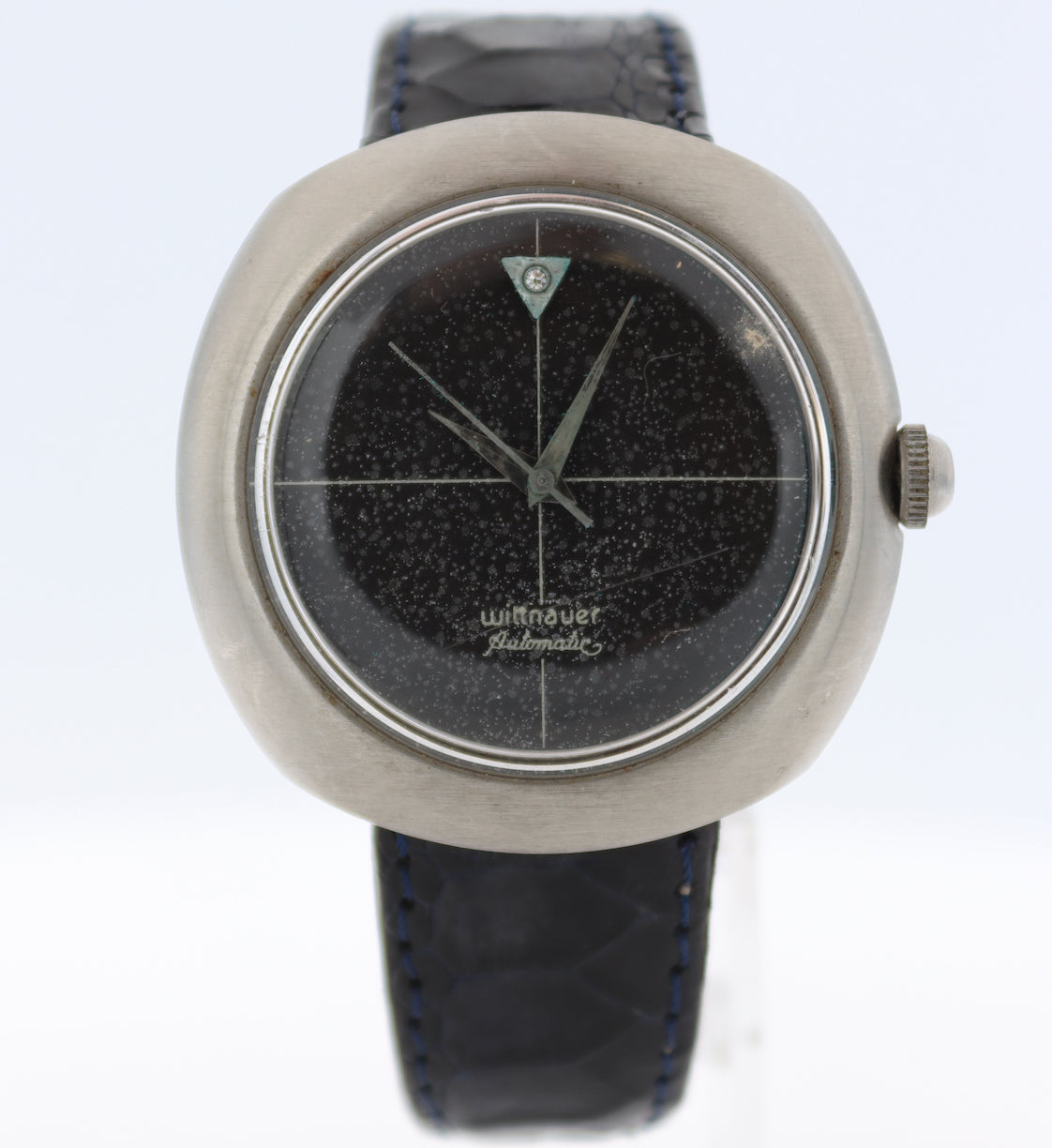 Vintage Wittnauer Black Diamond Crosshair Men's Automatic Wristwatch 11 AE Steel
