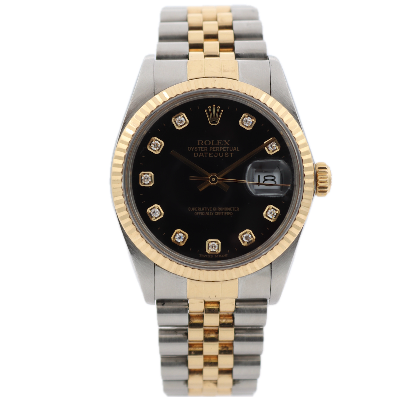 Vintage Rolex 16013 Datejust Men's Automatic Wristwatch Steel & GoldDiamond