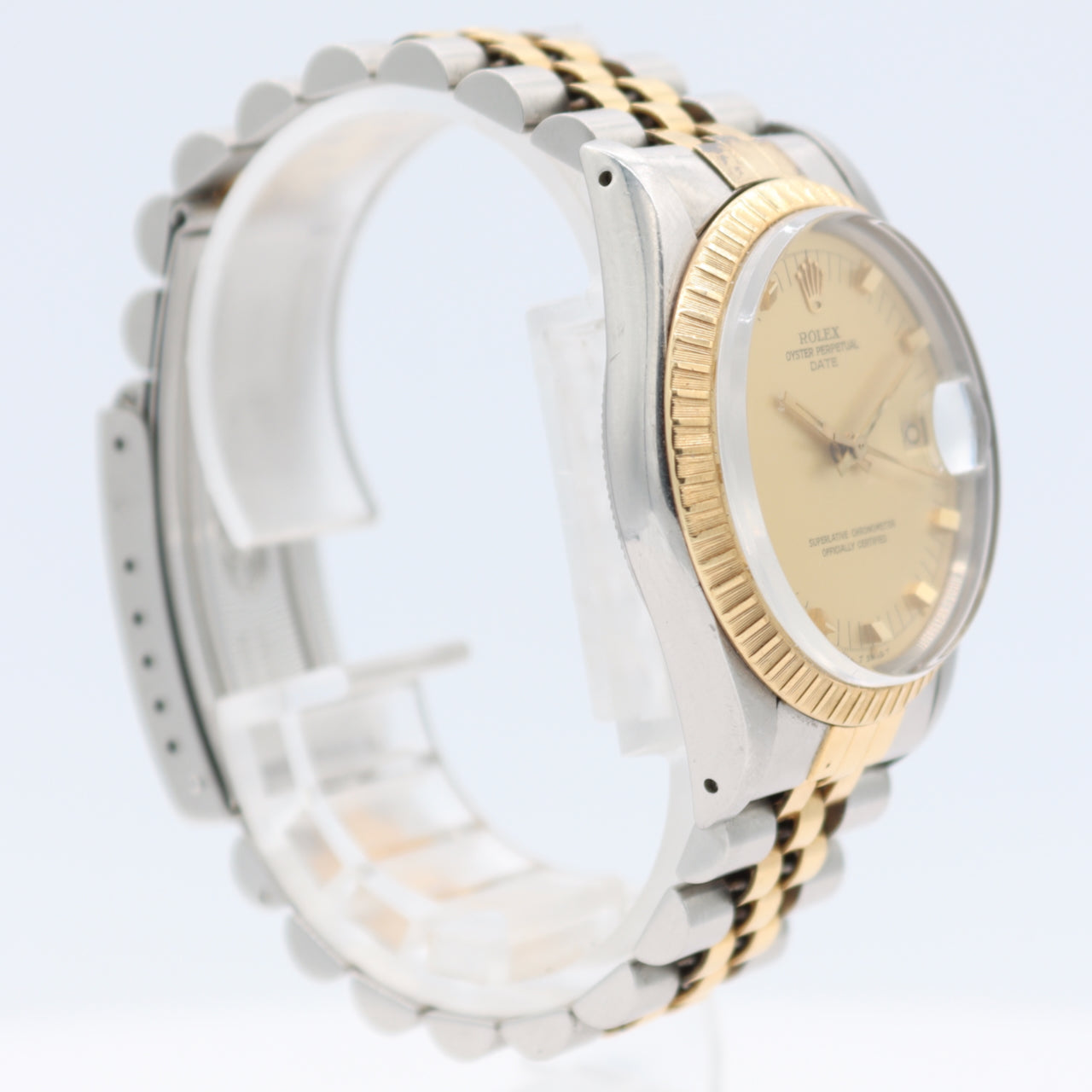Vintage 34mm 1983 Rolex 15053 Date Men's Automatic Wristwatch 3035 Steel & Gold