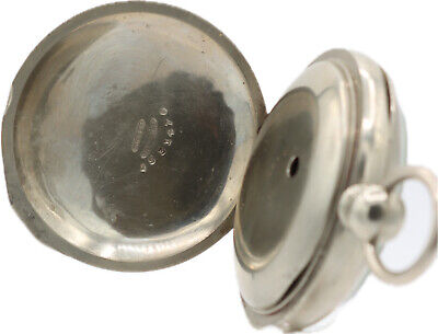 Antique 18S Hampden Congress Street 11 Jewel Key Wind Pocket Watch Silverine