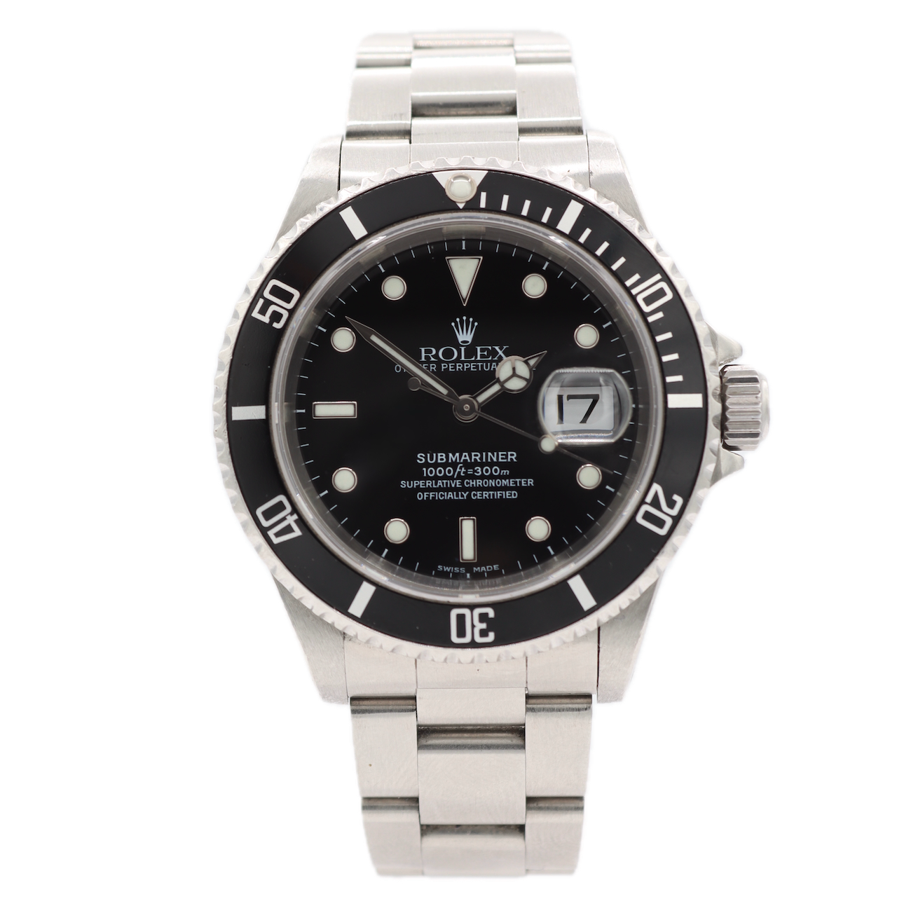 Vintage Rolex 16610 Submariner Men's Automatic Wristwatch Swiss Steel Full Set