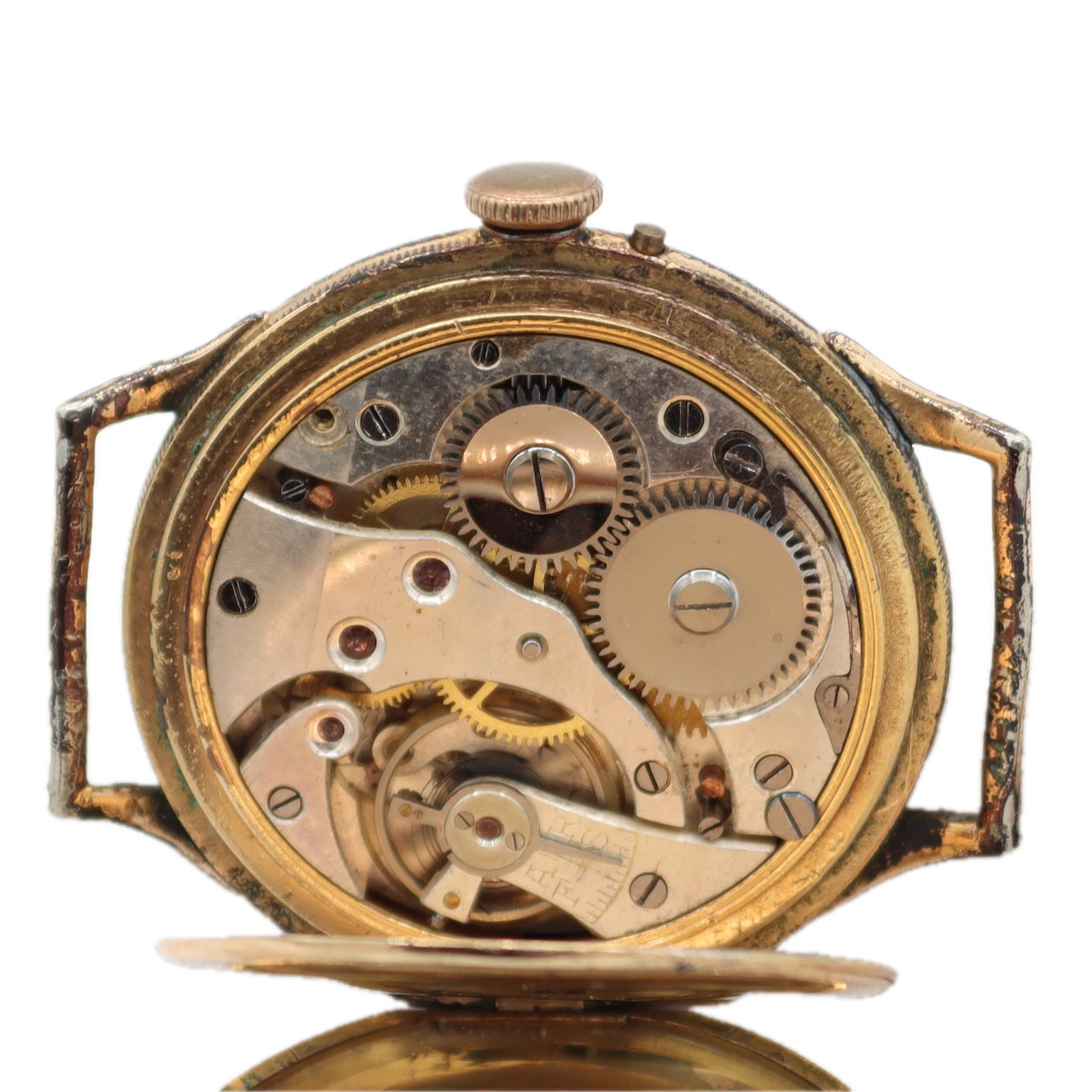Vintage 35.5mm Metoda Hunter Case Men's Mechanical Wristwatch Swiss Gold Plated