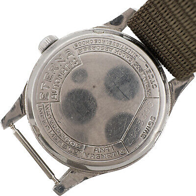 Vintage Eterna Military 17 Jewel Men Bumper Automatic Wristwatch 833 Swiss Steel