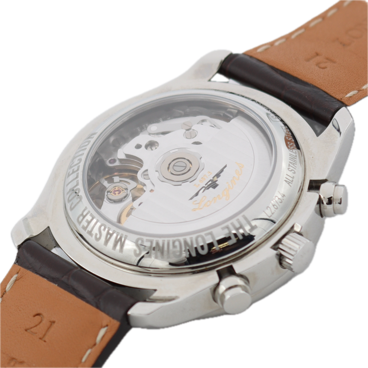 40mm Longines L2.673.4.78.3 Master Men's Triple Date Moonphase Wristwatch Steel