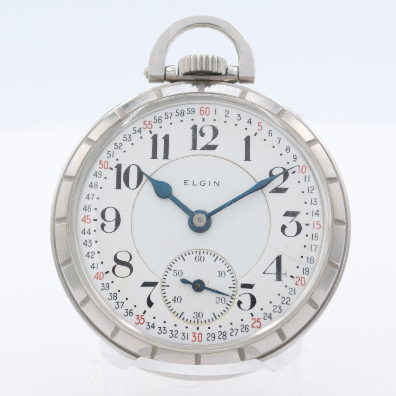 Antique 1917 Elgin B.W. Raymond Mechanical Railroad Pocket Watch 372 Steel USA