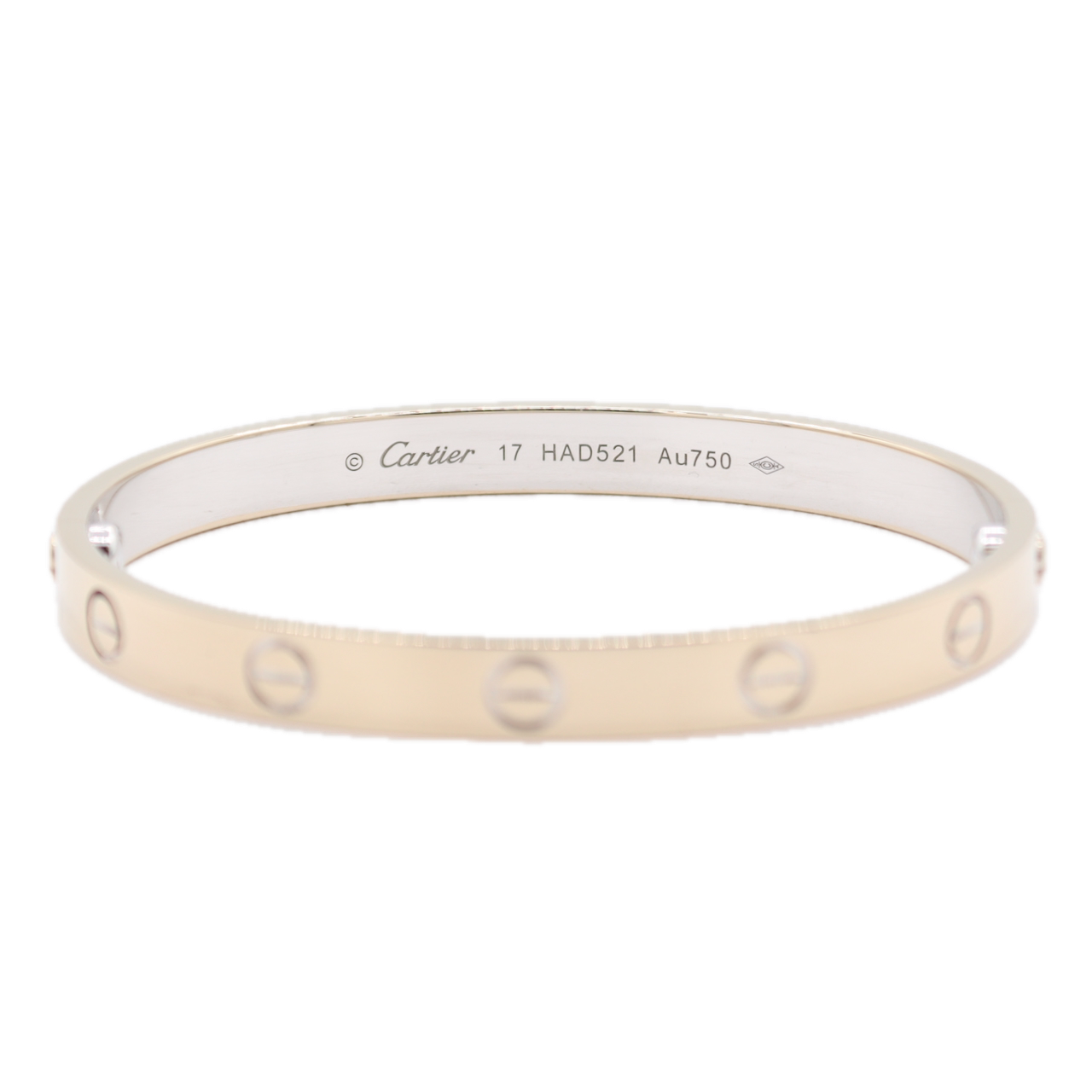 17cm Cartier LOVE Ladies Bracelet 18k White Gold W/Box and W. Gold Screw Driver