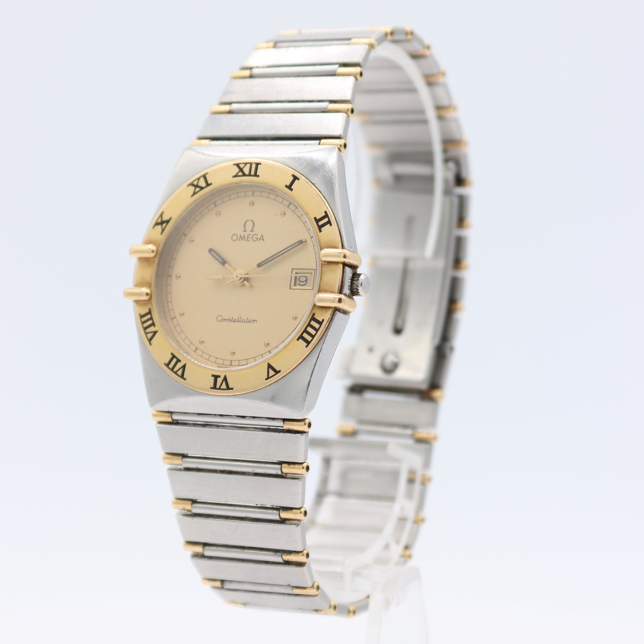 Vintage Omega 396.1070/1080 Constellation Men's Quartz Wristwatch Swiss Two Tone