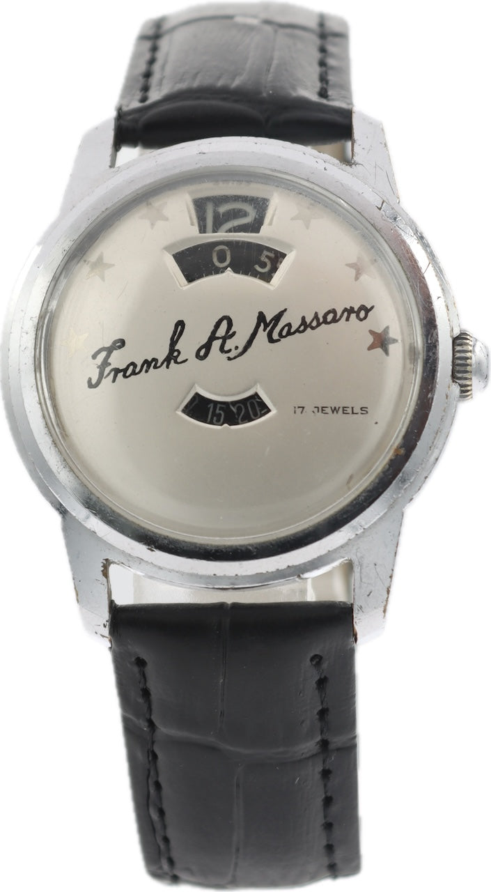 Vintage Louvic Direct Read Frank Massaro Men's Mechanical Wristwatch 560 Steel