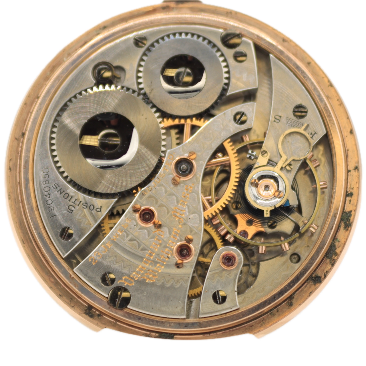 Antique 16s Waltham 23j Mechanical Railroad Pocket Watch Vanguard Gold FIlled