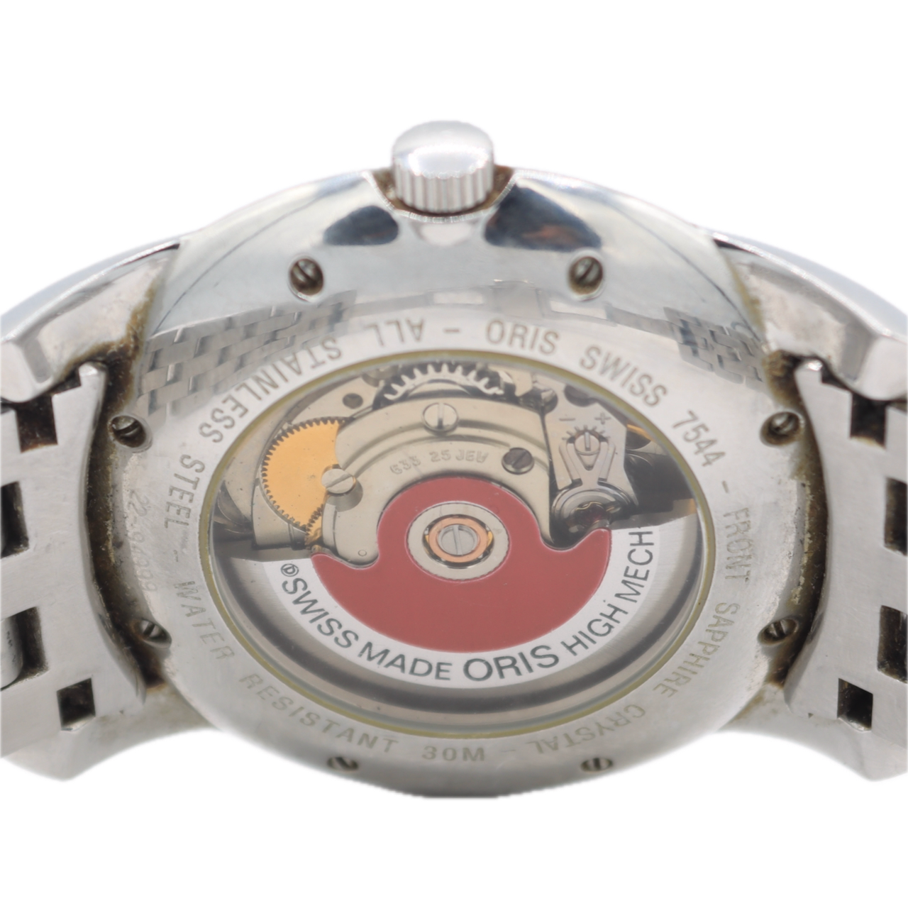 Oris 7544 Artelier White Sunburst Men's Automatic Wristwatch 633 Swiss Steel