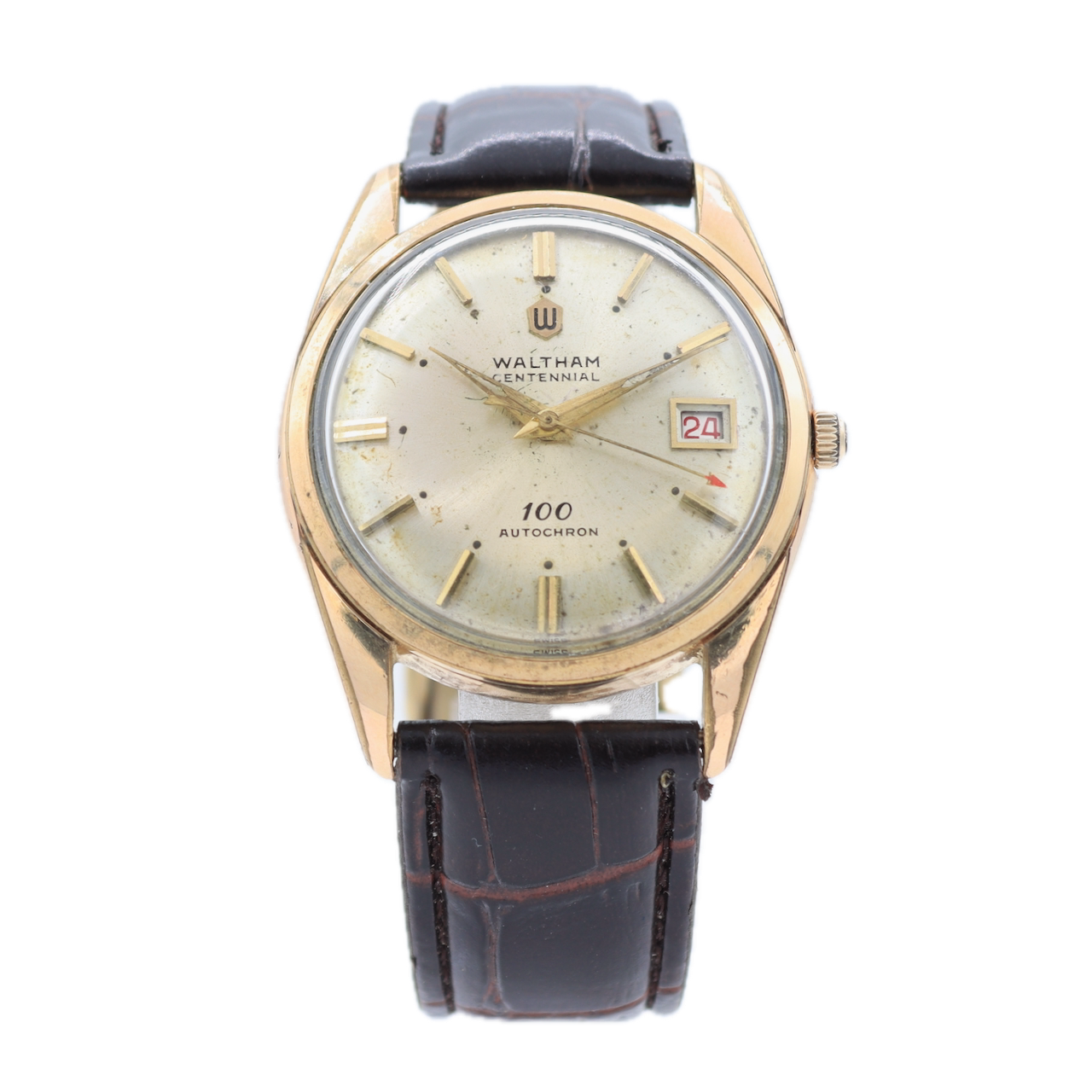 Vintage 36mm Waltham 100 Autochron Men's Automatic Wristwatch R312 Running
