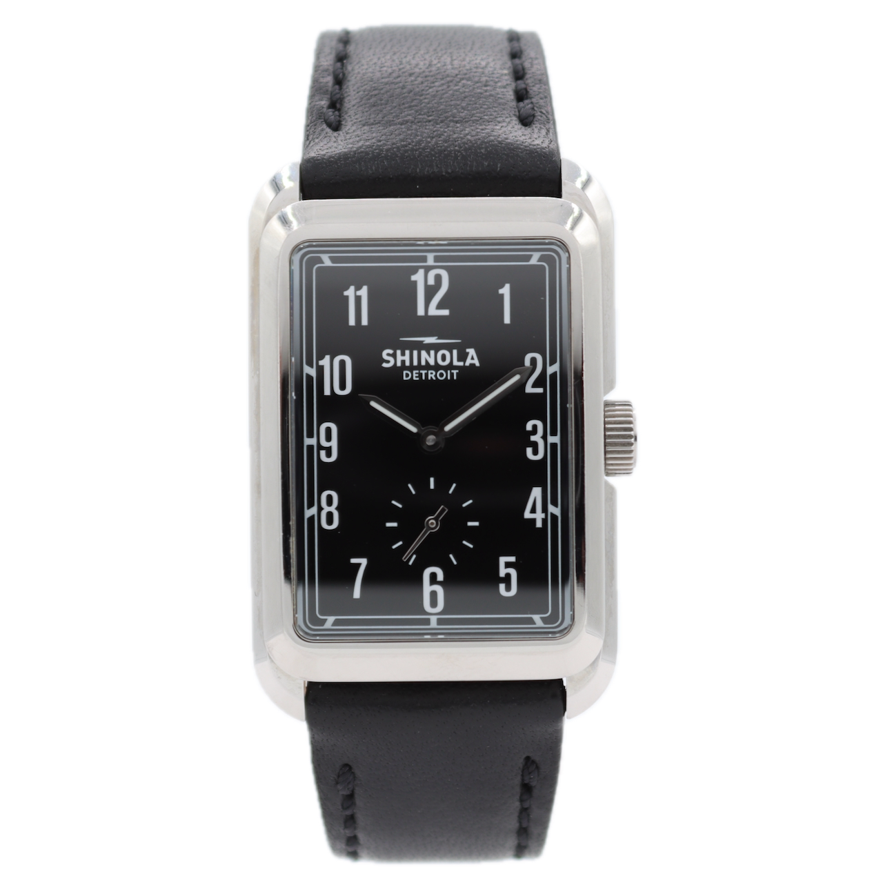 Vintage 28mm Shinola Omaha Black Men's Quartz Wristwatch USA Steel Sleek