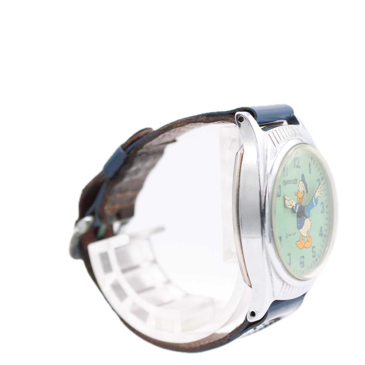 Vintage 28mm Ingersroll Donald Duck Men's Mechanical Wristwatch Chrome Plated