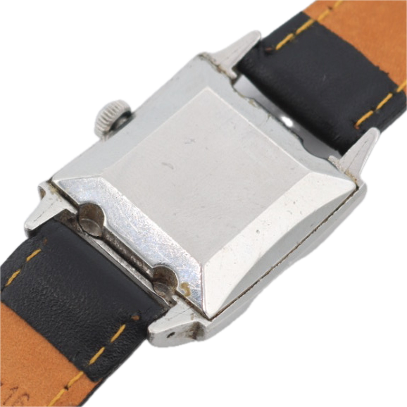Vintage Eterna-matic Square Men's Mechanical Wristwatch Swiss White Gold Filled