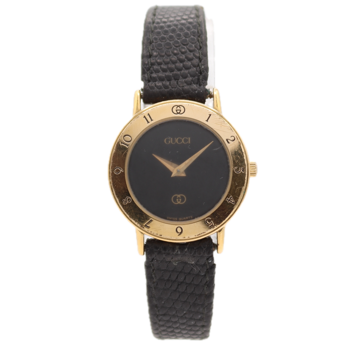 Gucci Leather Strap Black Dial