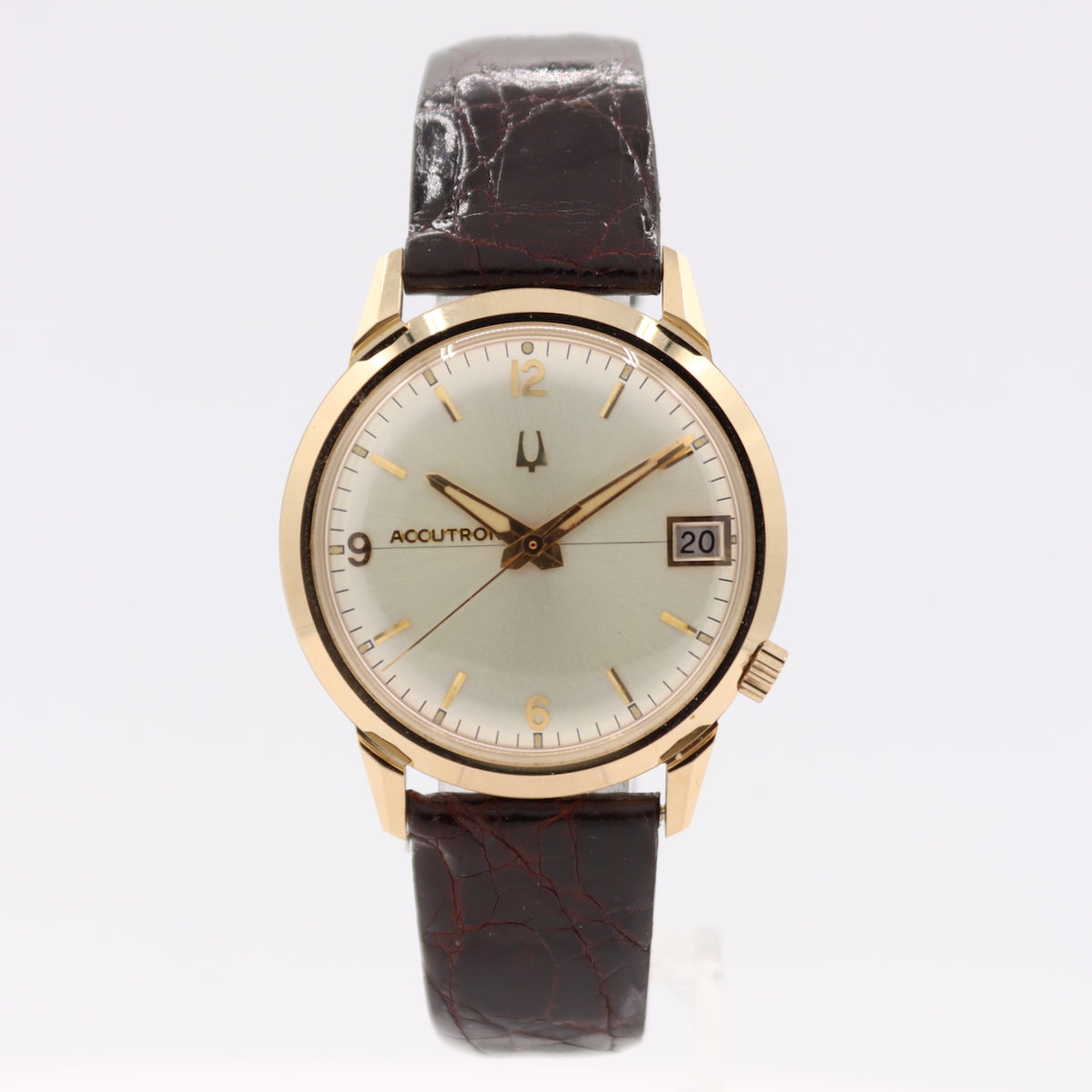Accutron Calender-O 2661 Burgundy Crocodile
