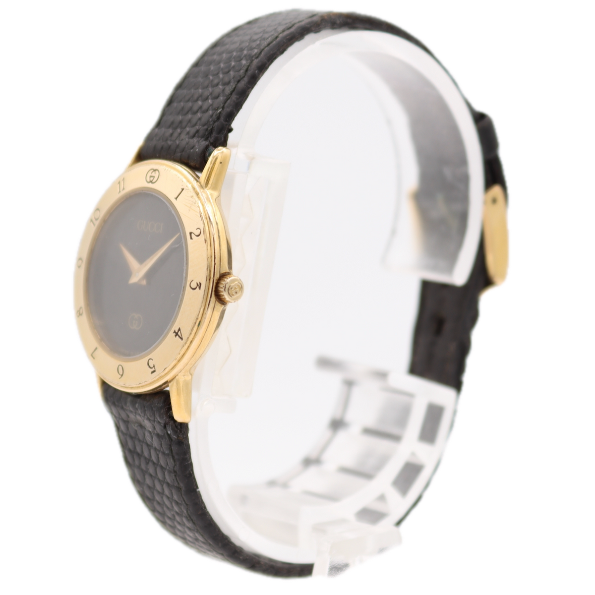 Gucci Leather Strap Black Dial