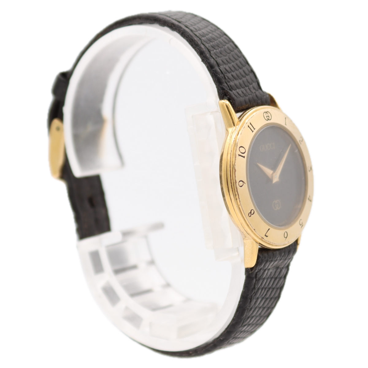Gucci Leather Strap Black Dial