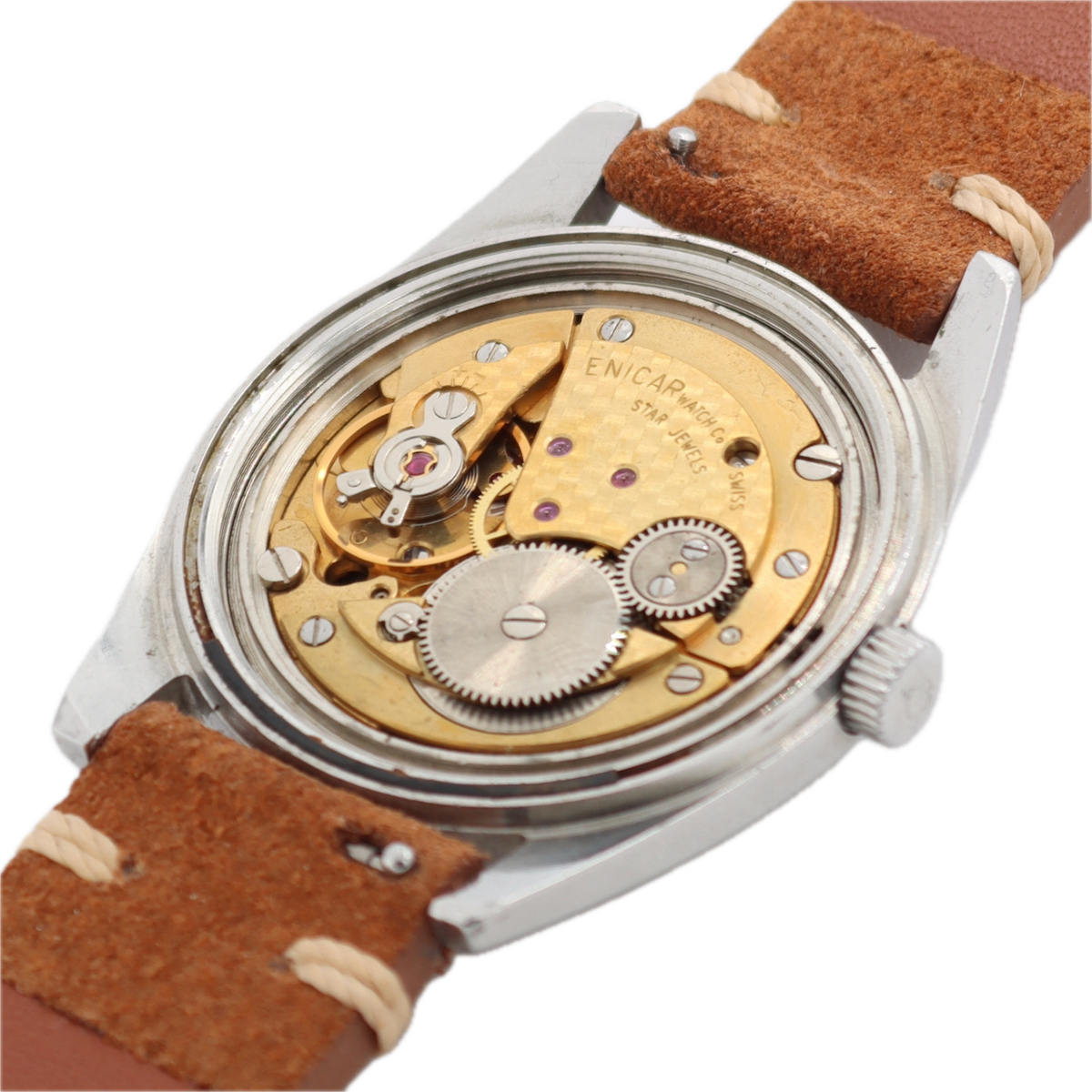 Enicar Ocean Pearl 2375 Brown Leather Band