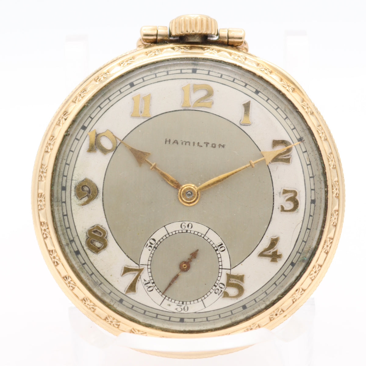 Vintage 10s Hamilton-Dudley Masonic Exhibition Case Pocket Watch Metallic Dial Hamilton Dudley Watch Co. Masonic Exhibition NA